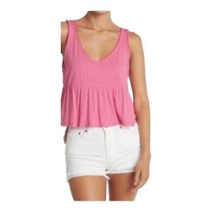 Abound NWT Pink Ibis Peplum Tank Size Medium